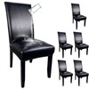 Pu Leather Dining Chair Covers set of 6, Waterproof Kitchen