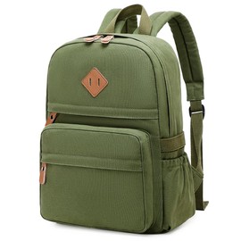 Lightweight School Backpack for Boys Girls Durable Small Travel Laptop Backpacks for Women Carry on Gym Bag Canvas Bookbag Tactical Travel Back Pack Army Green