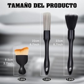 Dallfoll 4PCS Brochas para Detallado Automotriz, Cepillo para Detallar,Cepillo de Coche,Cepillo Suave Interior Automóvil para Tablero,Limpiar Llanta,R