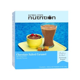 Nutmeg State Nutrition - Pudding or Shake, Low Calories, 15g Protein, Low Fat, 7 Servings Per Box (Chocolate Salted Caramel)