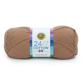 Lion Brand Yarn 24/7 Cotton DK Yarn, Cacao