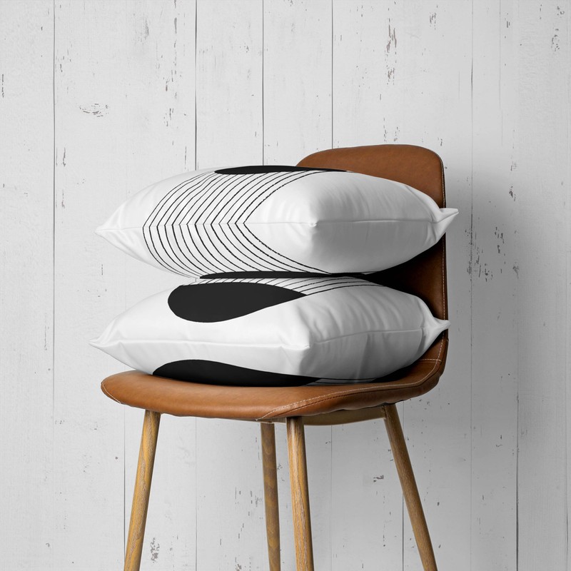 Sagielio Black and White Throw Pillow Covers 18x18 Inches Set