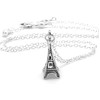 Small Eiffel Tower 3D Sterling Silver Charm Necklace Paris