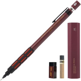 Pentel Pencil GRAPH1000 LIMITED Exclusive Retro Color | Retro Eraser & High Polymer Lead with RingLeaf Original Pen Box | Bordeaux Black