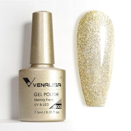 VENALISA Gold Gel Nail Polish 1 Pcs Gold Glitter Color Gel Polish Soak Off UV Gel DIY at Home Manicure Salon Nail Art For Girls Women