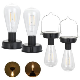 ELUTENG 4 Pack Solar Hanging Lights Replacement Top with Bulb 2.75 Inch Solar Light Replacement Top Part with Bulbs Waterproof Solar Lantern Accessories Tools for DIY Outdoor Lanterns