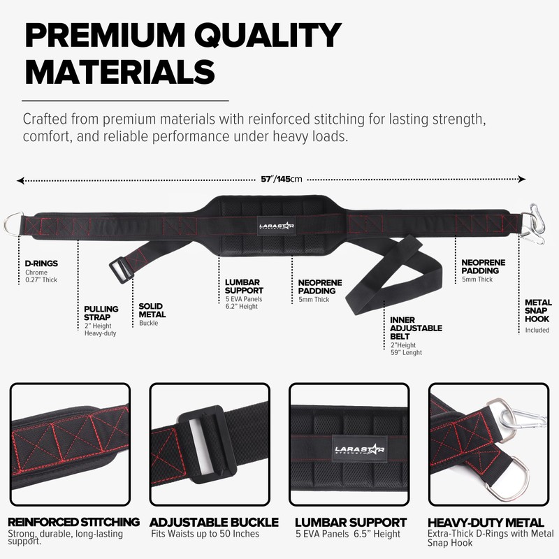 LARA STAR Belt for Belt Squats & Dip Belt, Weight