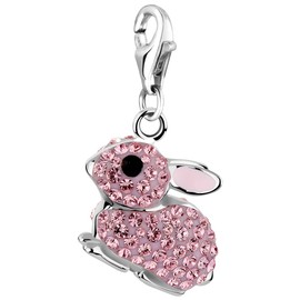 Charm Pendant Bunny Nena Lina in 925er Sterling Silver for Charm Bracelet, Necklace, Earring, Bracelet and Charm Carrier in Many Popular 716243-063