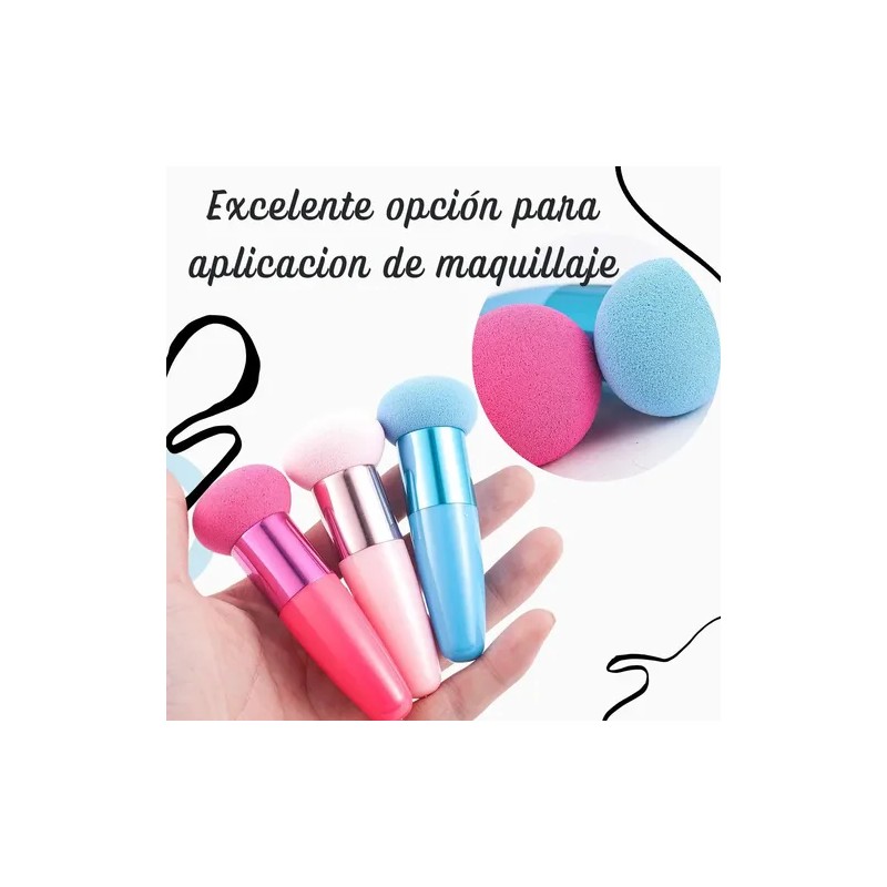 Esponja Facial Para Maquillaje Brocha Profesional Mango F