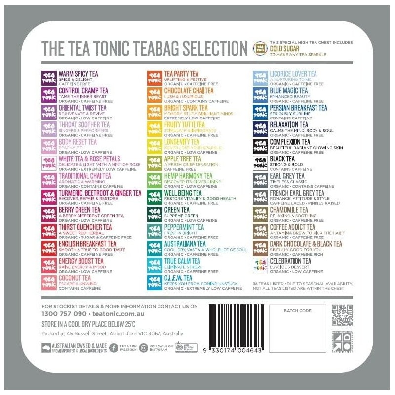 Tea Tonic Gourmet Tin Tea Chest High Tea x 63