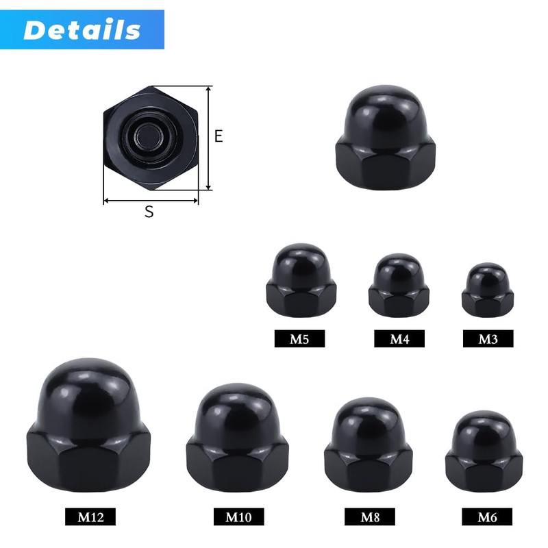 Glvaner M8-1.25 Stainless Steel Acorn Cap Nuts, Hexagon Dome Head