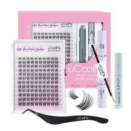 uCoolMe Lashes Short Venus (Only 8-14mm )With Invisible Band DIY Lashes Cluster WaterProof and Long Lasting Bond Seal Remover Makeup For Girls Beginner Friendly Christmas gift Eyelashes Cosmetic Eyelash Extension springtok:_Only Lashes Short Venus