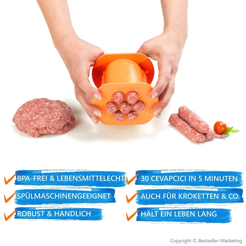 Cevapomaker Cevapcici Press Quick and Easy Also for Croquettes and
