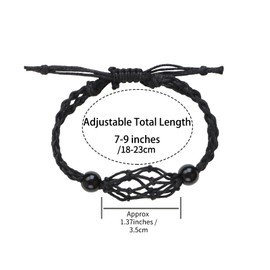VNVETYTO 4 PCS Crystal Cage Bracelet Cord Holder Empty Stone Holder Replacement Hand-Woven Cord with Adjustable Length for Jewelry Making (Style 7)