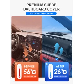 Mekdghro Dash Cover for Toyo-ta Tacoma 2024-2025 Accessories Dashboard Mat Non-Slip Suede Anti-Glare Sunshade UV Rays Protector Black