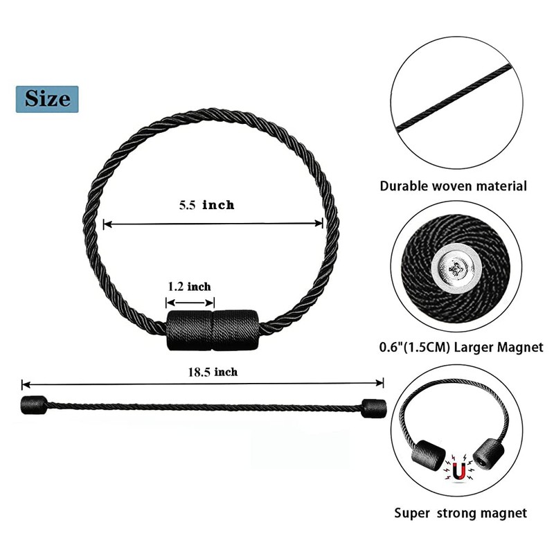 XDerlin 2 Pack Strong Magnetic Curtain Tiebacks Outdoor Decorative Tie