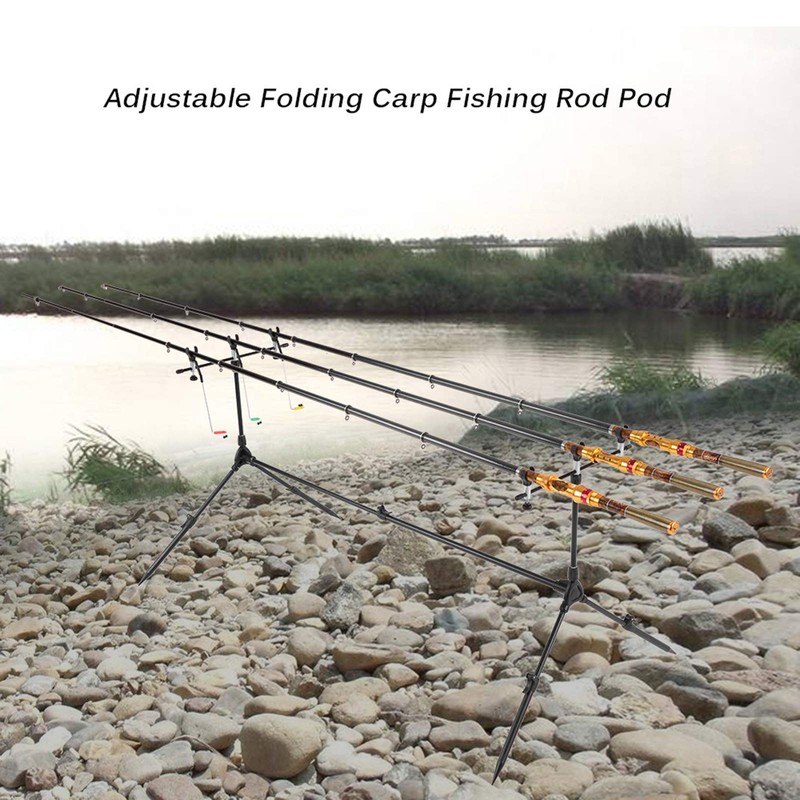 HUIOP Fishing Rod Holder, Adjustable Retractable, Aluminum, Black, Deck Mount,