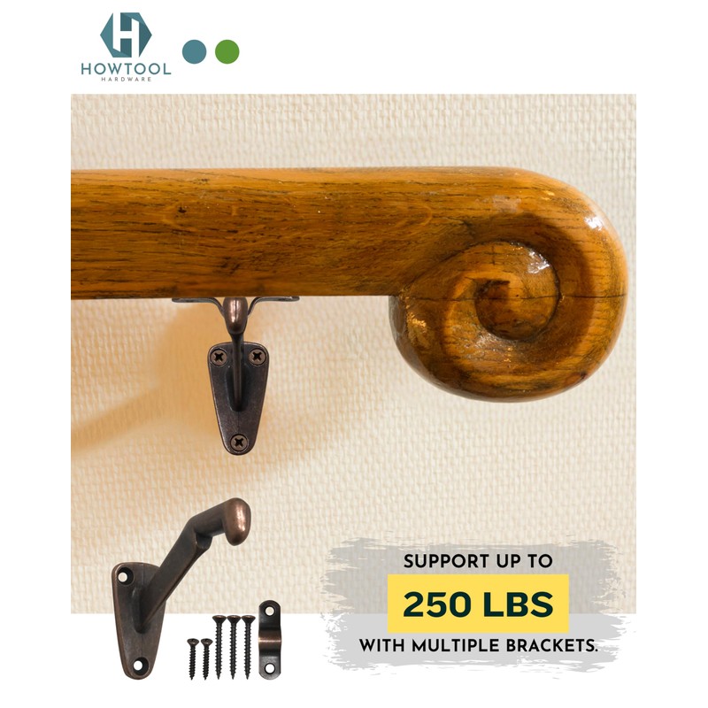 Handrail Bracket Heavy Duty Wall Mounted Antique Bronze V Style,