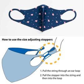 maskfactory 2 Pack, Cool aerosilver, Warm aeroheat, Reusable, UV Protection Small Color Character Face Masks (X-Small, Hearts)