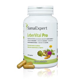 SanaExpert LeberVital Pro ist ein pflanzliches Nahrungsergänzungsmittel mit Mariendistel, Kurkuma und Artischocke, 120 Kapseln (95 g) (1)