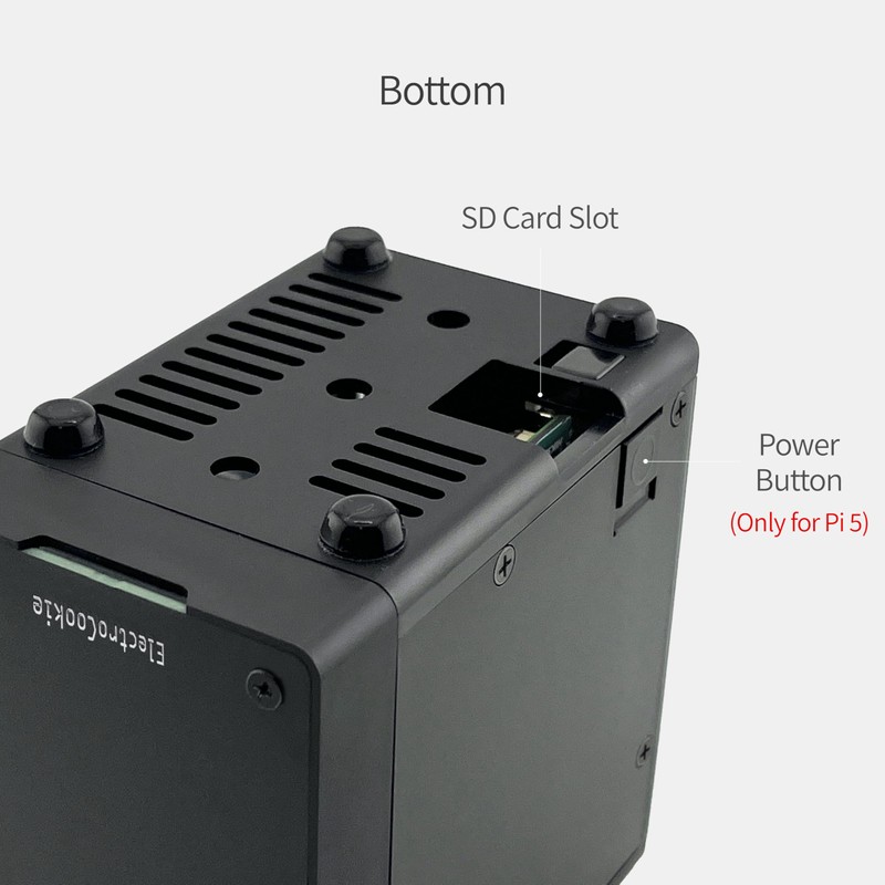 ElectroCookie Mini PC Case for Raspberry Pi 5 with M.2