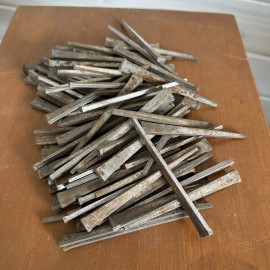 VINTAGE 4 INCH SQUARE NAILS 4lbs (100+). NEVER USED GREAT FOR CRAFTING