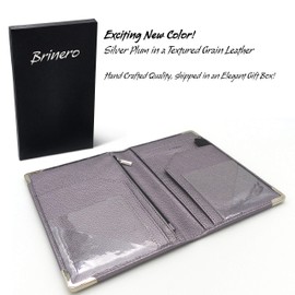Brinero Professional Server Books for Waitress, Firmer Writing Surface, Strong Dual Core, Better Zipper Pocket, Clean Cover, Restaurant Server Book for Waiter - Waitress Book Organizer (Silver Plum)