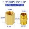 ERGAOBOY 1/2" x 1/2" BSP Brass Pipe Fitting, Hexagonal Nipple
