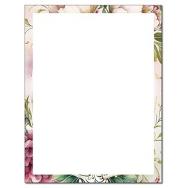 Blush Bouquet Letterhead Laser & Inkjet Printer Paper - 25 Sheets