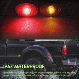 RUXIFEY Luces LED de doble cama para guardabarros laterales color ámbar rojo luces laterales de repuesto compatibles con Ford F350 F450 F550 Dually de 1999 a 2010, paquete de 4
