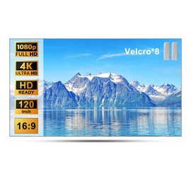 Projector Screen 120 Inches, Foldable, Wrinkle-Free Projection Screen 16:9, Portable Projector Screen for Wall Mounting, Support for Double-Sided Projection Outdoor and Indoor Use