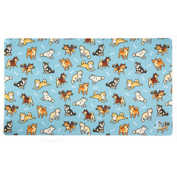 Inked Playmats Shibas Blue Playmat Inked Gaming TCG Game Mat for Cards