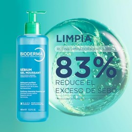 BIODERMA, Limpieza Profunda para Piel Grasa, Kit de Sbium Gel 500 ML Pump  Sbium Gel 200 ML Tubo, Exfoliante Facial                                   