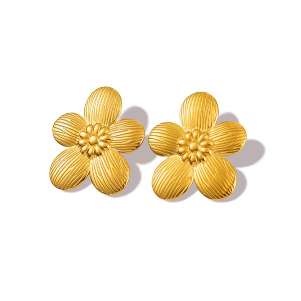 Gold Flower Earrings for Women Statement Earrings for Women Big