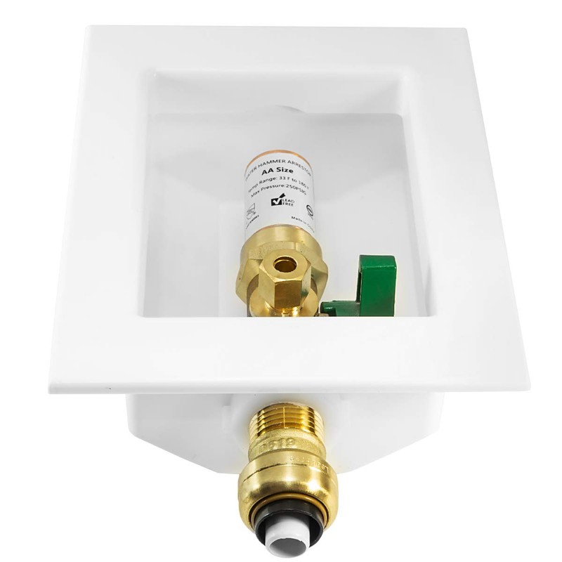 EFIELD Push-fit Pre-Assembled Ice Maker Outlet Box, 1/2-Inch Push-Fit Connection