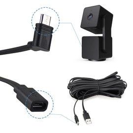 Smays 25 ft Micro USB Extension Cable Compatible with Wyze Cam v4, Wyze Cam Pan v3, Yi Cam, Nest Cam, Blink Mini Security Camera, Long Flat Power Cord, Black