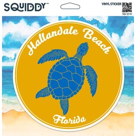 Squiddy Hallandale Beach Florida Vacation Beach Town - Vinyl Sticker - Large Size (11" high)