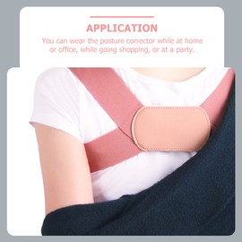 Healeved Back Posture Corrector Adjustable Upper Back Brace Breathable Back Clavicle Support for Women Girls Mid Upper Pink L