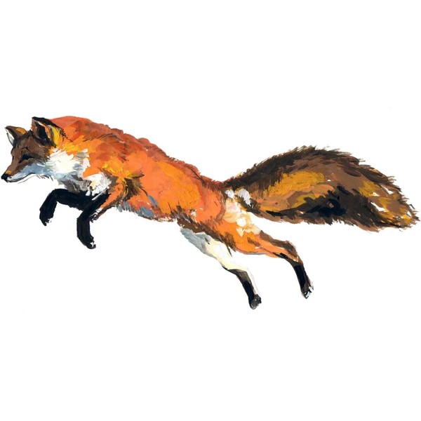 6” Red Fox Sticker Jumping Hunter Animal Wild Outdoors Beautiful Predator