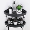 DUFU Adhesive Corner Shower Caddy with Hooks,Bathroom Shower Organizer, No