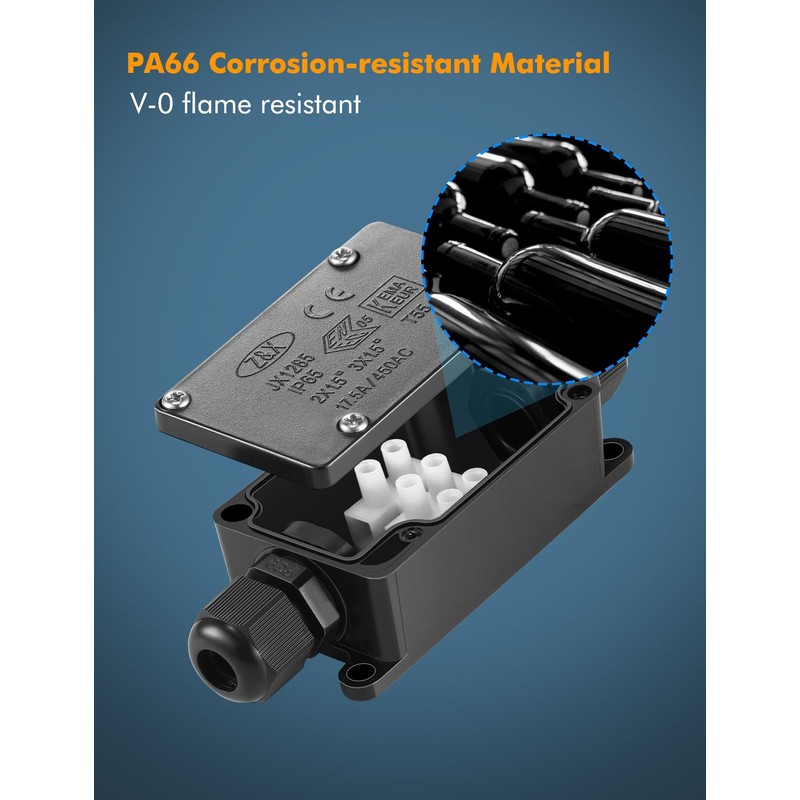 Junction Box - 4 Pack IP65 Waterproof 2 Way PG9