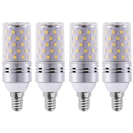 BesYouSel LED Corn Light Bulb E14 Base LED Chandelier Bulbs 12W LED Lamp 120 Watt Equivalent LED Chandelier Bulbs 4000K Natural White,Non-Dimmable for Decorative Candle Ceiling Fan, Pack of 4