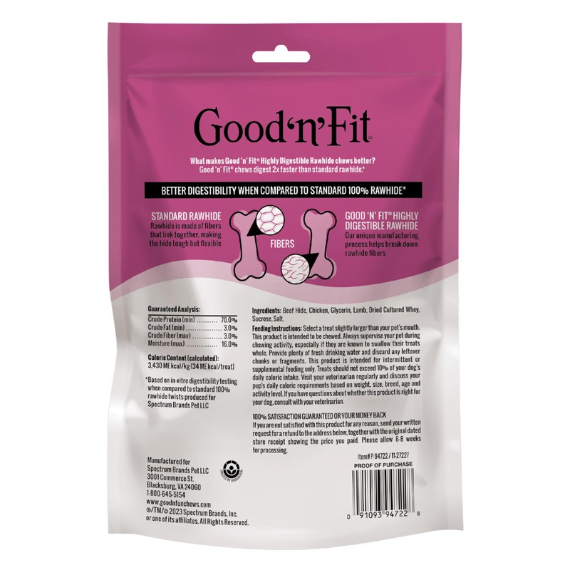 Good 'n' Fit Twist Sticks Made with Real Lamb, 15