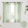 Bathroom Curtains Window,Sage Green Boho Floral Linen Sheer Short Curtains