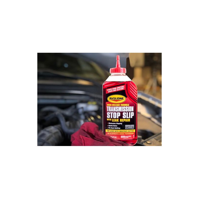 Rislone High Mileage Transmission Stop Slip with Leak Repair, 16.9