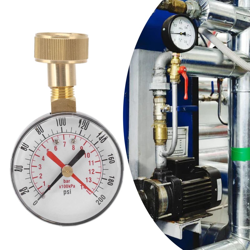 Haofy Water Pressure Gauge, Universal Water Pressure Gauge Iron and