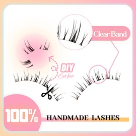 Ahrikiss Bottom Lashes Under Eye Lash Lower Strip Eyelashes Clear Band Bottom Eyelashes Wispy False Mink Lashes Lower Lashes Extension 10Pairs Invisible pestaña postiza(TB11)