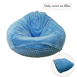 Cover without filler Grid Bean Bag Cover Bean Bags Chair without Filling Stuffed Animal Storage Washable Soft Plush Sofa Cover