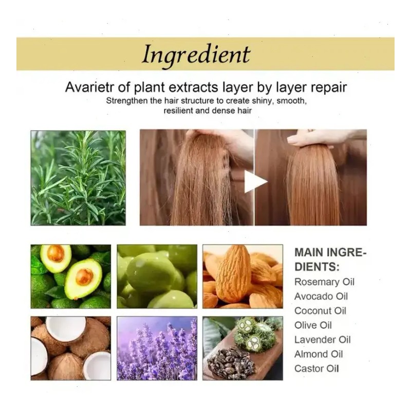 Aceite Vegano Natural Para El Crecimiento Del Cabello