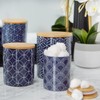 DII Kitchen Ceramics Collection, Canister Set, Mixed Print, Nautical Blue,